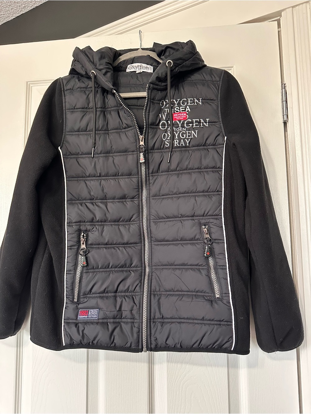 Kids Black Quilted Hooded Puffer Jacket